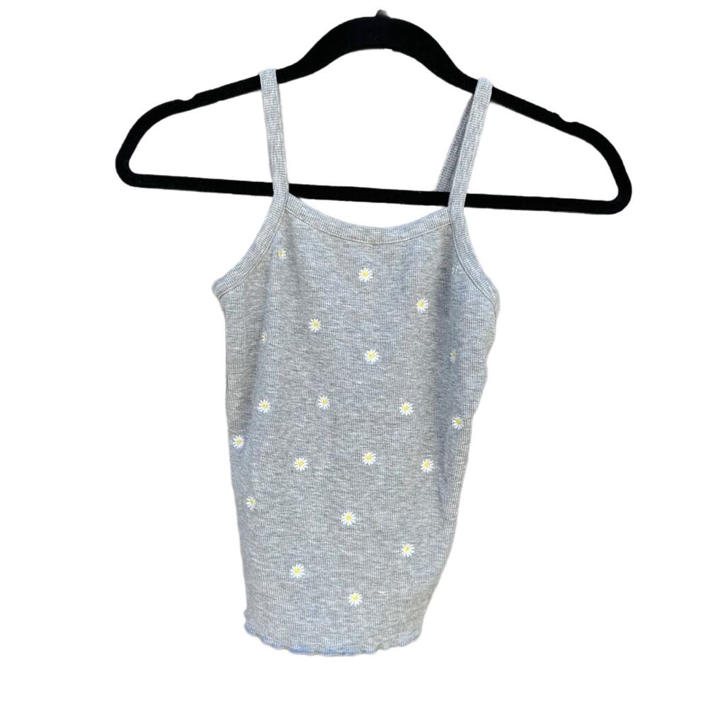 Embroidered Daisy Tank Top